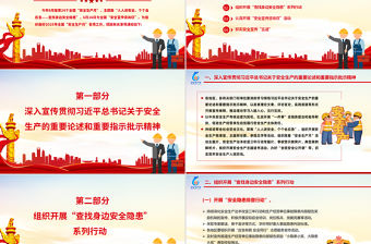 2025全國安全生產月活動通知PPT紅色精美人人講安全個個會應急查找身邊安全隱患課件