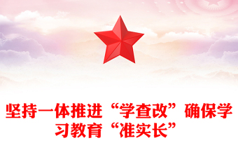 堅(jiān)持一體推進(jìn)“學(xué)查改”確保學(xué)習(xí)教育“準(zhǔn)實(shí)長(zhǎng)”PPT主題教育微黨課(講稿)