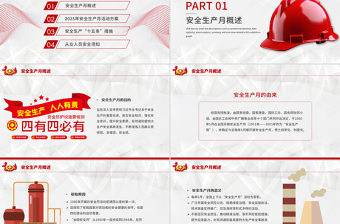 2025安全生產(chǎn)月PPT紅色創(chuàng)意人人講安全個(gè)個(gè)會(huì)應(yīng)急查找身邊安全隱患宣傳課件模板