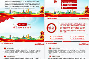 單位政治生態分析報告PPT黨建工作匯報模板