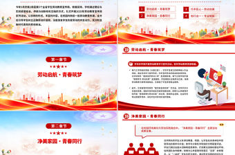 勞動教育宣傳周PPT紅色精美美好生活勞動創造主題活動模板