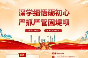 深學細悟礪初心嚴抓嚴管固堤壩PPT精美大氣黨的作風建設專題黨課