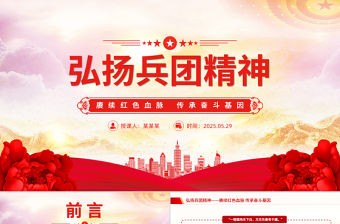 弘揚(yáng)兵團(tuán)精神PPT賡續(xù)紅色血脈傳承奮斗基因黨課