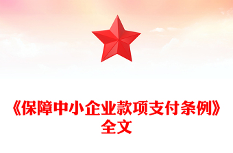 2025新修訂版《保障中小企業(yè)款項支付條例》PPT課件下載(講稿)
