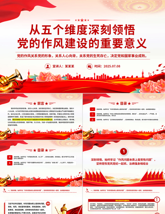 2025從五個(gè)維度深刻領(lǐng)悟黨的作風(fēng)建設(shè)的重要意義黨課PPT課件
