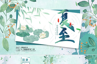 清新精美中國傳統二十四節氣夏至PPT課件