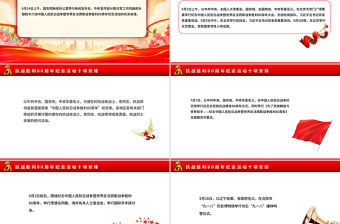 抗戰勝利80周年紀念活動十項安排PPT課件下載