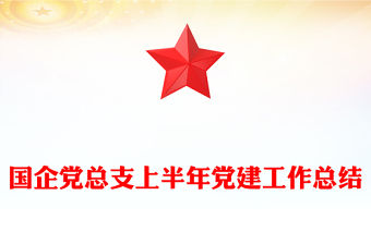 2025年國企黨總支上半年黨建工作總結PPT模板下載(講稿)