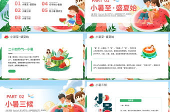 二十四節氣之小暑PPT精美創意校園節氣主題班會課件