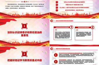 2025樹牢紀律意識強化責任擔當PPT紅色大氣第一季度專題黨課