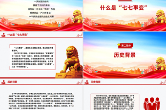 紀念七七事變88周年P(guān)PT勿忘國恥緬懷先烈珍愛和平黨課課件