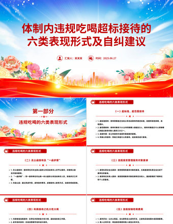 體制內(nèi)違規(guī)吃喝超標(biāo)接待的六類表現(xiàn)形式及自糾建議PPT課件