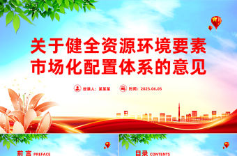 2025關于健全資源環境要素市場化配置體系的意見PPT課件模板