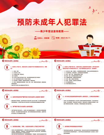 2025預(yù)防未成年人犯罪法PPT青少年普法宣傳教育課件