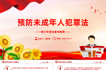 2025預防未成年人犯罪法PPT青少年普法宣傳教育課件