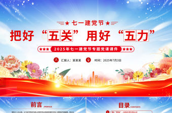把好“五關”用好“五力”PPT2025年七一建黨節專題黨課課件