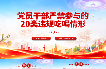 黨員干部嚴(yán)禁參與的20類違規(guī)吃喝情形PPT課件下載