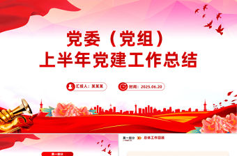 黨委（黨組）上半年黨建工作總結(jié)PPT黨建模板