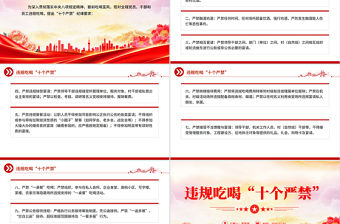 簡(jiǎn)潔大氣違規(guī)吃喝“十個(gè)嚴(yán)禁”P(pán)PT作風(fēng)建設(shè)黨課課件