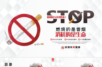 世界無煙日科普宣傳PPT簡約精美吸煙有害健康世界無煙日課件
