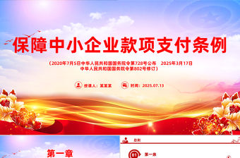 2025新修訂版《保障中小企業款項支付條例》PPT課件下載