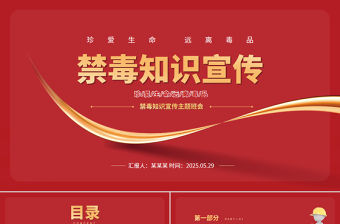 禁毒知識宣傳PPT紅色簡潔珍愛生命遠離毒品班會課件