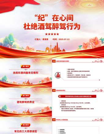 “紀(jì)”在心間杜絕酒駕醉駕行為PPT作風(fēng)建設(shè)課件下載