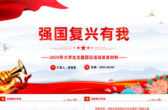 強國復興有我PPT2025年大學生主題團日活動發言課件