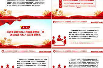 堅定文化自信扎根生活沃土PPT紅色簡潔總書記部分相關重要論述課件