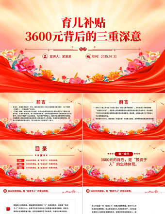 育兒補貼3600元背后的三重深意PPT課件下載