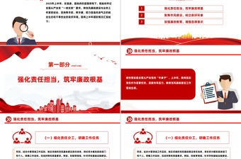 2025年上半年履行全面從嚴治黨一崗雙責匯報PPT模板下載