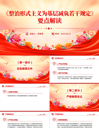 《整治形式主義為基層減負(fù)若干規(guī)定》要點(diǎn)解讀PPT黨課
