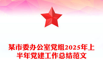 某市委辦公室黨組2025年上半年黨建工作總結PPT模板下載(講稿)