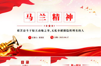 馬蘭精神PPT紅色精美中國精神系列黨課課件