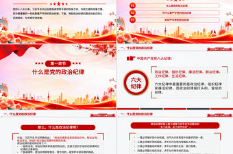 簡潔大氣黨員干部必須嚴守黨的政治紀律PPT微黨課