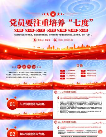 黨政風(fēng)黨員要注重培養(yǎng)“七度”PPT黨課課件
