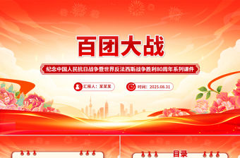 百團大戰PPT紀念抗日戰爭勝利80周年系列課件