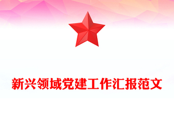 新興領(lǐng)域黨建工作匯報(bào)PPT模板下載(講稿)
