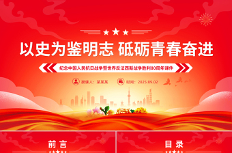 以史為鑒明志砥礪青春奮進(jìn)PPT紀(jì)念抗戰(zhàn)勝利80周年青年黨課