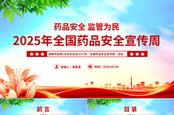 2025年全國(guó)藥品安全宣傳周PPT藥品安全監(jiān)管為民主題課件