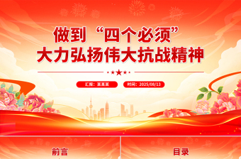 做到四個必須大力弘揚偉大抗戰(zhàn)精神PPT黨課