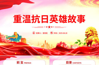 重溫抗日英雄故事PPT紀念抗日戰爭勝利80周年黨課