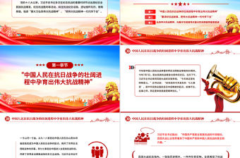 把偉大抗戰精神一代代傳下去PPT紀念抗戰勝利80周年黨課