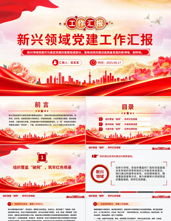 新興領(lǐng)域黨建工作匯報(bào)PPT模板下載