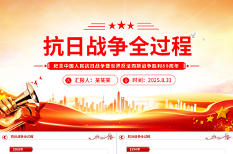 抗日戰(zhàn)爭全過程PPT紀念抗戰(zhàn)勝利80周年專題課件