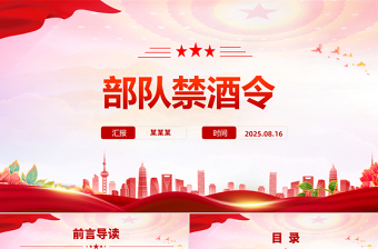 部隊禁酒令PPT簡潔大氣管酒治酒工作課件下載