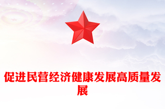 促進民營經(jīng)濟健康發(fā)展高質(zhì)量發(fā)展PPT總書記在民營企業(yè)座談會上講話課件(講稿)