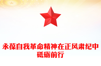 永葆自我革命精神在正風(fēng)肅紀(jì)中砥礪前行PPT黨課課件(講稿)