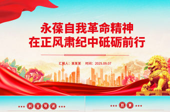 永葆自我革命精神在正風(fēng)肅紀(jì)中砥礪前行PPT黨課課件