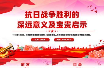 抗日戰爭勝利的深遠意義及寶貴啟示PPT課件